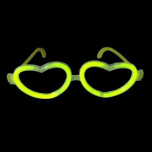 Glow Heart Shaped Glasses (Yellow Color, 12 Eye Glassess Per Pack) - Glow-Paradise