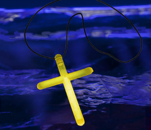 15 Inch Glow Stick Cross Necklaces (Yellow Color, 50 Necklaces Per Pack) - Glow-Paradise
