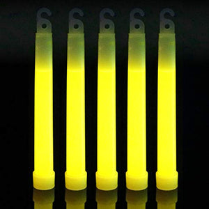 6 Inch Ultra-Bright Emergency 12 Hours Industrial Grade Glow Sticks (Yellow Color, 12 Count Per Pack) - Glow-Paradise