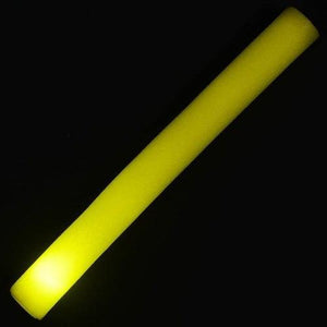 LED Light Up 18 Inch Multicolor Foam Stick Baton (Yellow Color, 12 Per Pack) - Glow-Paradise