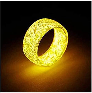 Silicon Glow In The Dark Thick Band Rings (Yellow Color, 1 Count Per Pack) - Glow-Paradise
