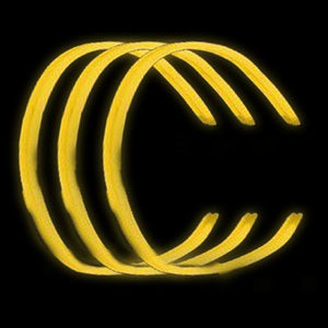 22 Inch Twister Glow Stick Necklaces (Yellow Color, 25 Count Per Pack) - Glow-Paradise