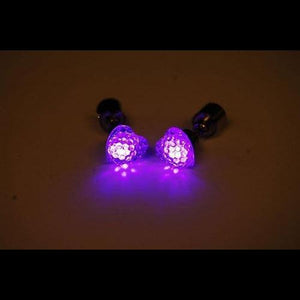 LED Light Up Heart Stud Earrings (Purple Color, 1 Pair Per Pack) - Glow-Paradise