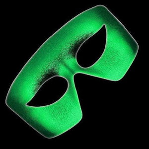 Mardi Gras Masquerade Non Light-up Metallic Mask (Green Color, 1 Mask Per Pack) - Glow-Paradise